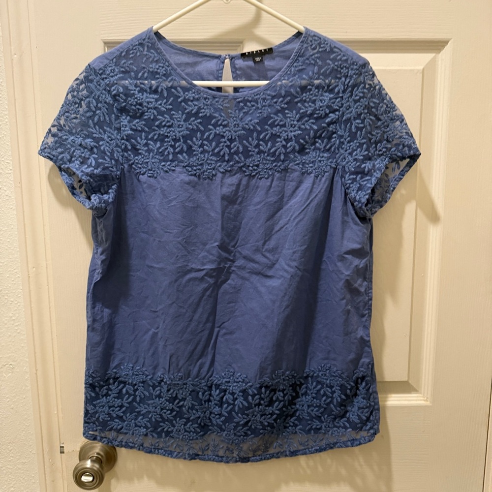 Lace short sleeve blouse